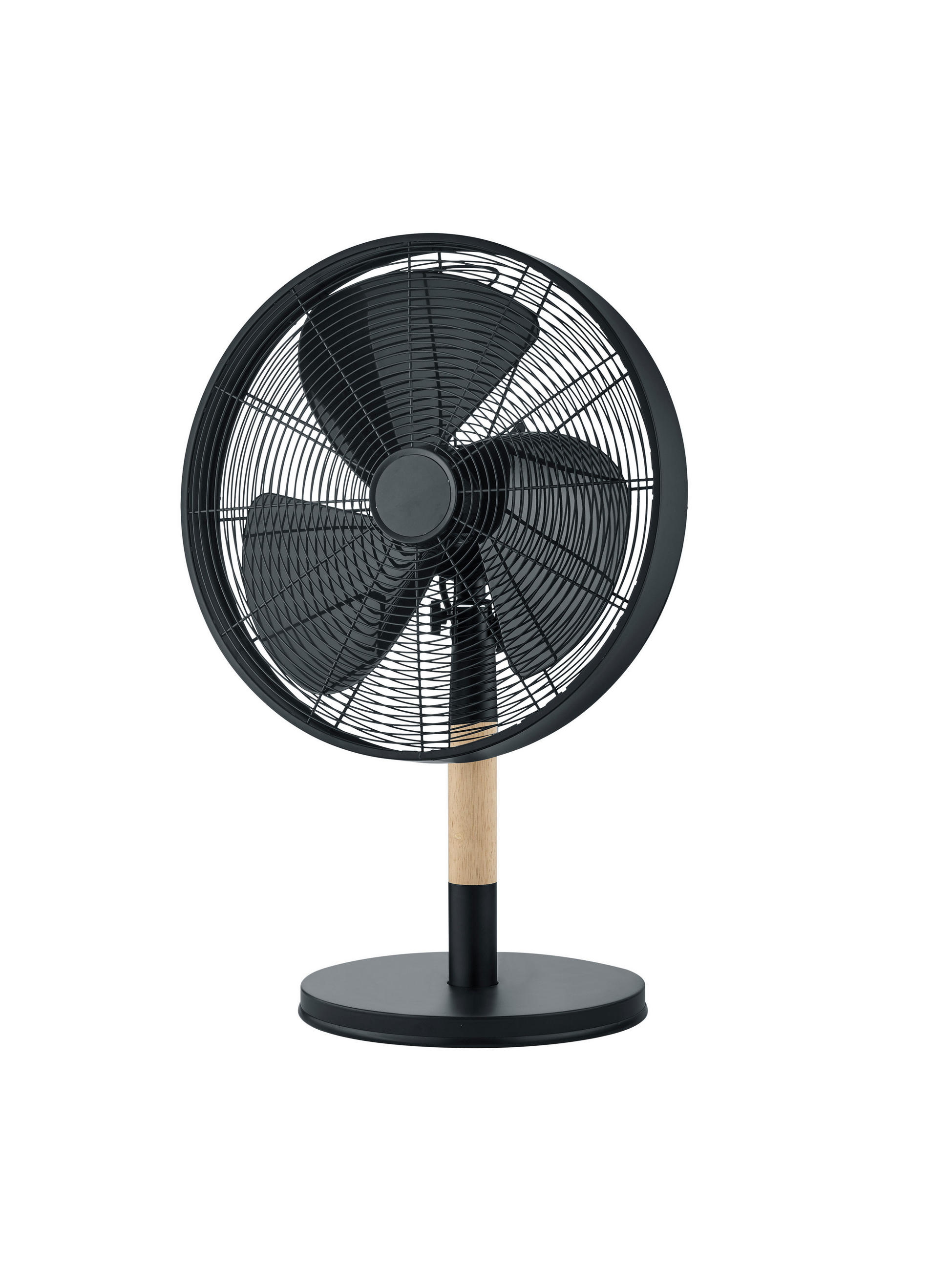 TISCHVENTILATOR - Schwarz/Pinienfarben, KONVENTIONELL, Holz/Metall (35/57cm)
