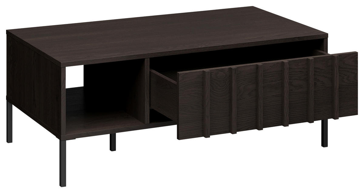 COUCHTISCH in Holz  - Wengefarben/Schwarz, Design, Holz/Metall (100/55/40cm) - MID.YOU