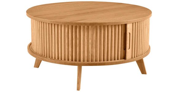 COUCHTISCH Eiche furniert, massiv 80/80/41 cm rund Eichefarben - Eichefarben, Natur, Holz/Holzwerkstoff (80/80/41cm) - Waldwelt