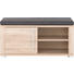 GARDEROBENBANK Grau, Sonoma Eiche - Chromfarben/Silberfarben, Basics (90/40/36cm) - Cantus
