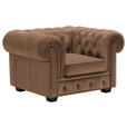 CHESTERFIELD-SESSEL - Wengefarben/Braun, LIFESTYLE, Holz/Textil (115/76,5/96cm) - Landscape