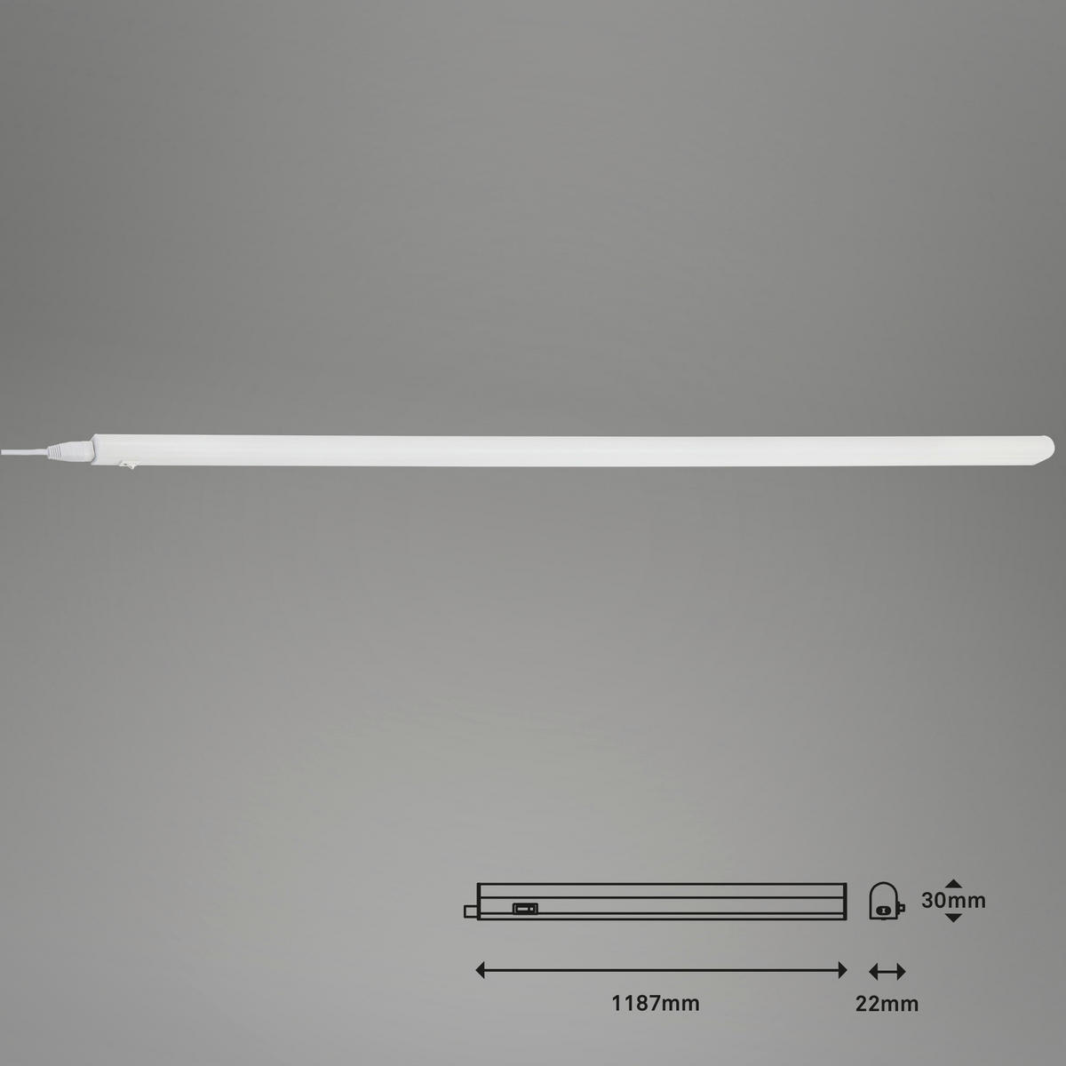 UNTERBAULEUCHTE 118,7/3/2,2 cm   - Weiß, KONVENTIONELL, Kunststoff (118,7/3/2,2cm)