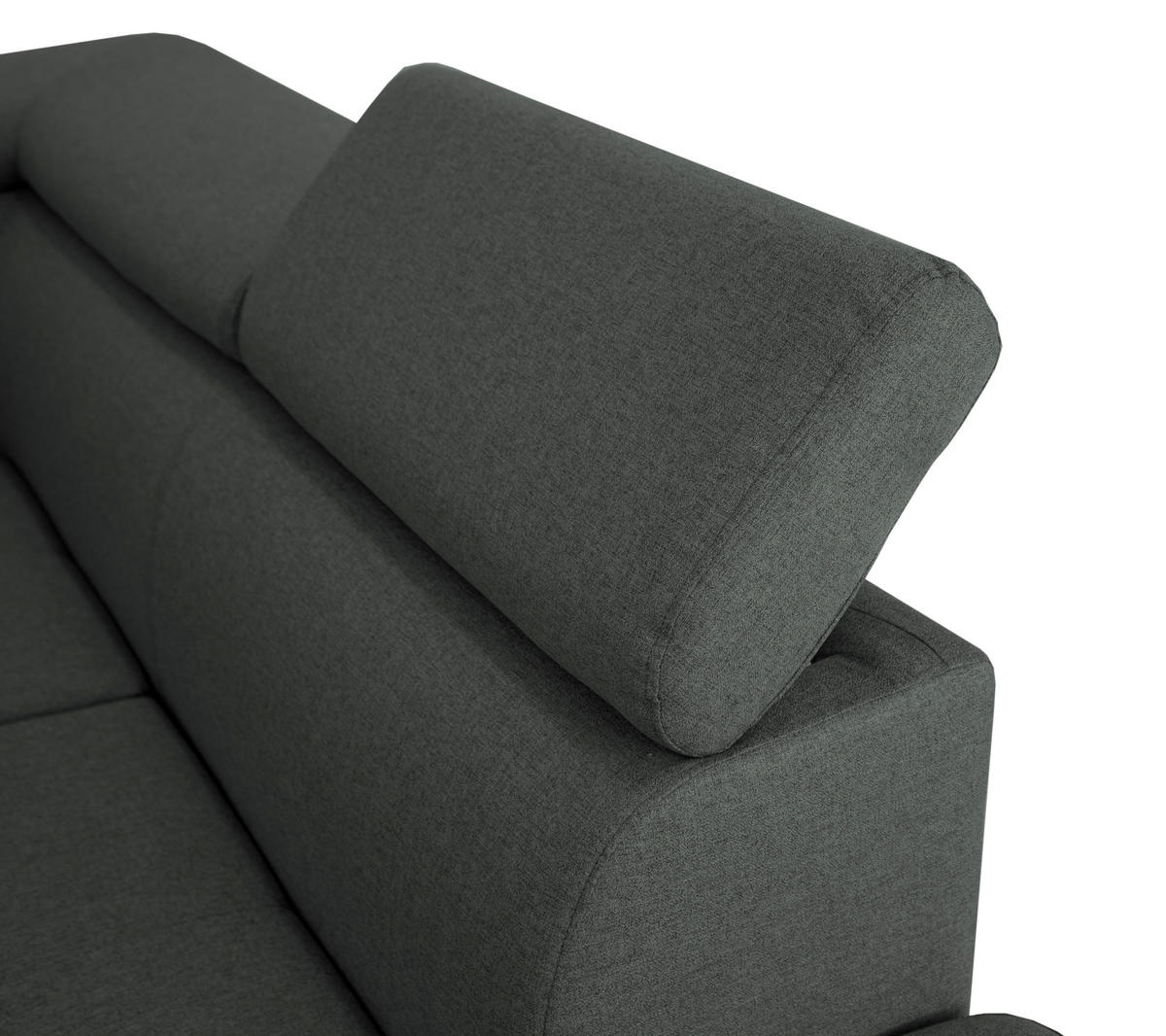 ECKSOFA inkl. Funktionen Grau Webstoff  - Silberfarben/Grau, Design, Textil/Metall (257/226cm) - Xora