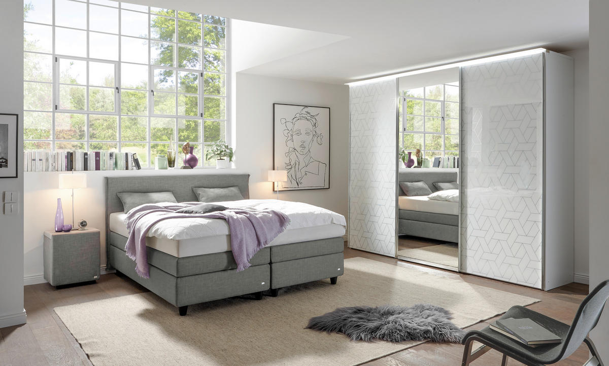 BOXSPRINGBETT 160/200 cm  in Grau  - Schwarz/Grau, KONVENTIONELL, Kunststoff/Textil (160/200cm) - RUF Betten