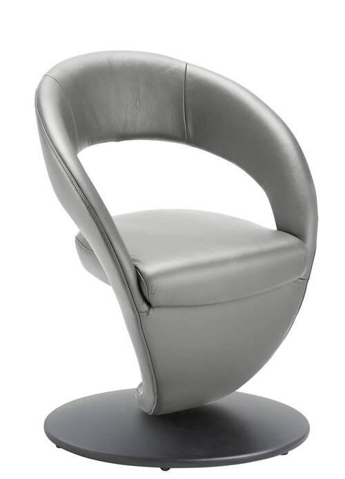 STUHL drehbar - Hellgrau/Schwarz, Design, Textil/Metall (62/86/61cm) - Moderano