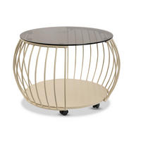 COUCHTISCH Sicherheitsglas 60/60/46 cm rund Creme  - Creme, Design, Glas/Holzwerkstoff (60/60/46cm) - Xora