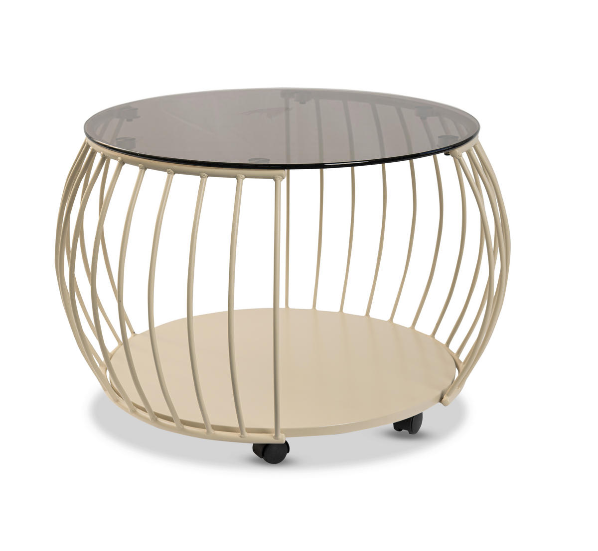 COUCHTISCH Sicherheitsglas 60/60/46 cm rund Creme  - Creme, Design, Glas/Holzwerkstoff (60/60/46cm) - Xora