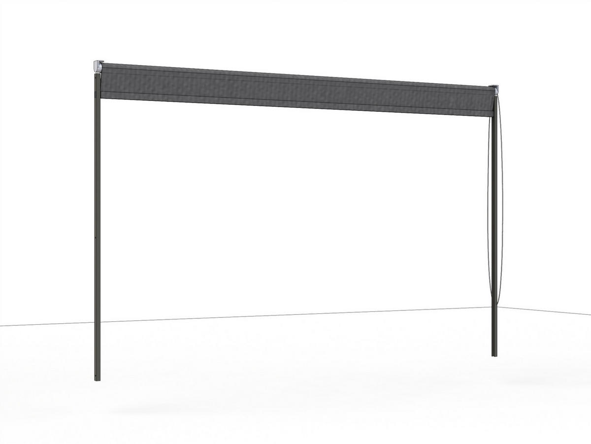 PAVILLON-ROLLO mit Seilzug 300/210/0,5 cm  - Anthrazit, Basics, Textil/Metall (300/210/0,5cm) - Siena Garden