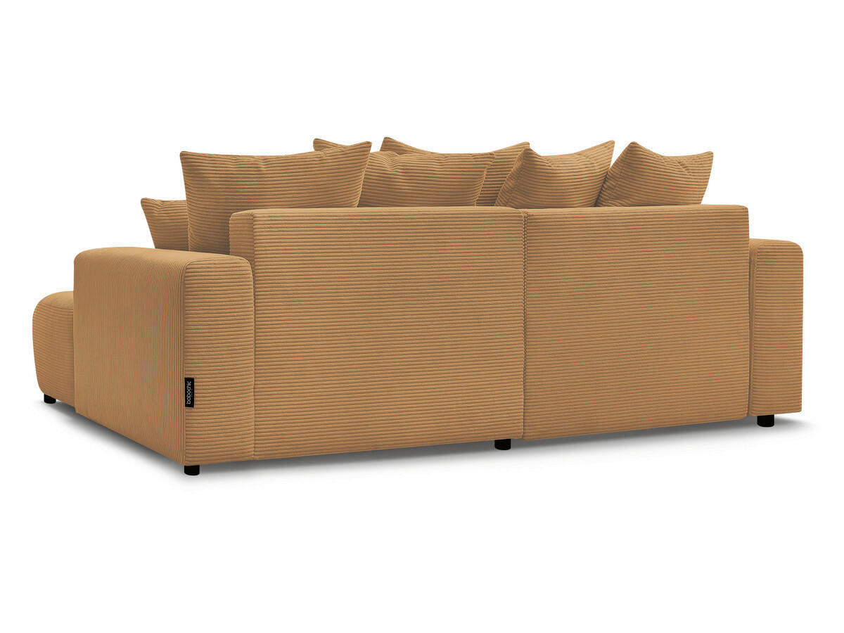 ECKSOFA Ottomane rechts  ATILLA Gelb Cord  - Gelb/Schwarz, MODERN, Kunststoff/Textil (244/149cm)