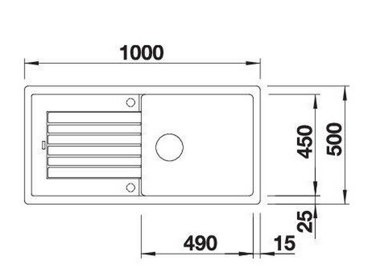 SPÜLE 517567  - Braun, Basics, Stein (100/20,9/50cm) - Blanco