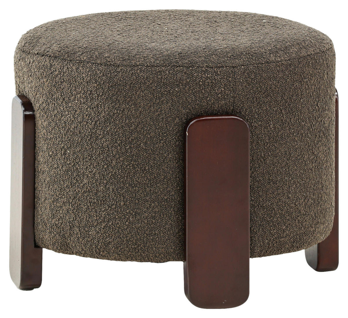 POUF in Braun, Dunkelgrau Holz, Textil Dunkelgrau  - Dunkelgrau/Braun, Design, Holz/Textil (52.5/43/52.5cm) - Livetastic