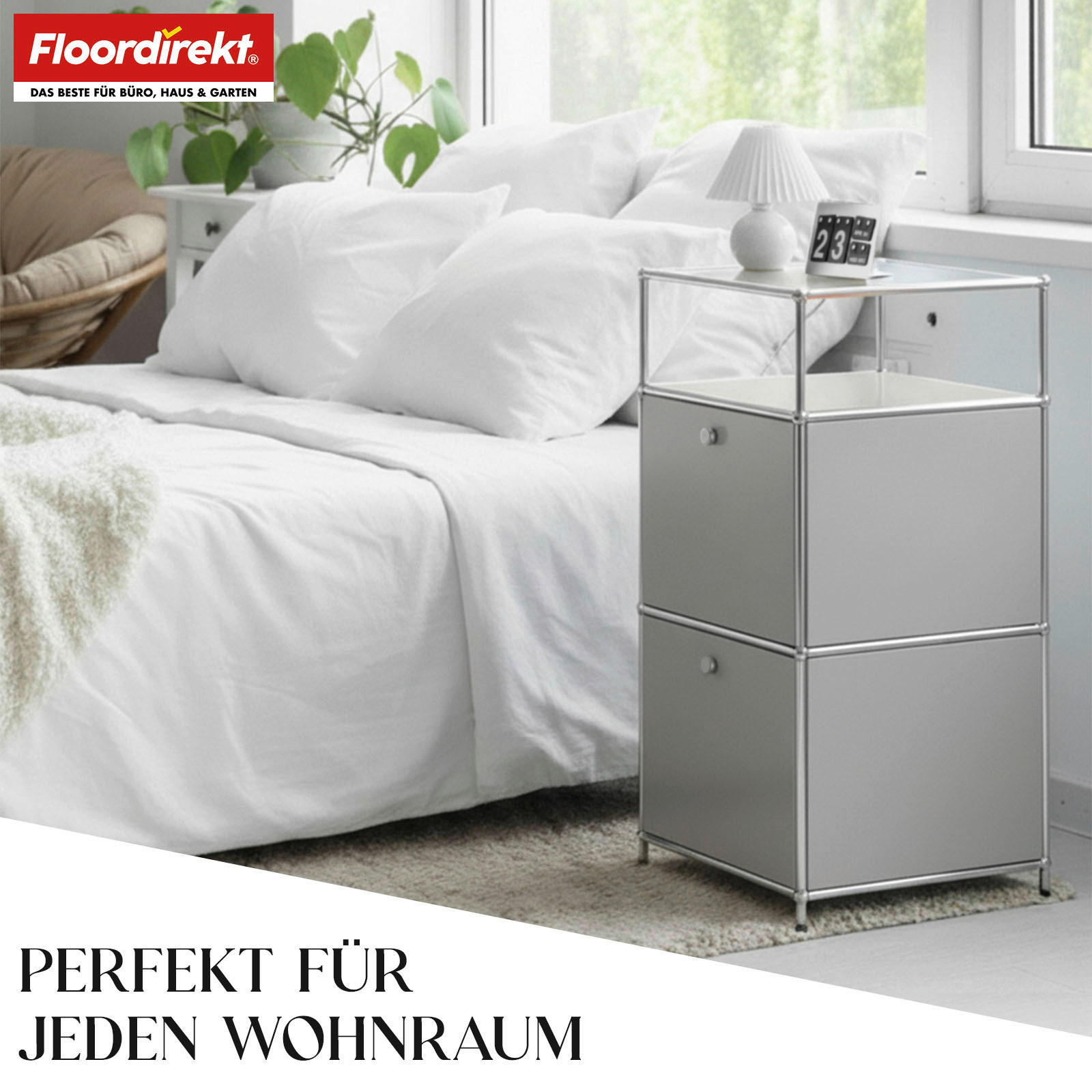 REGAL Grau  - Grau, Basics, Metall (50/100/40cm) - Floordirekt