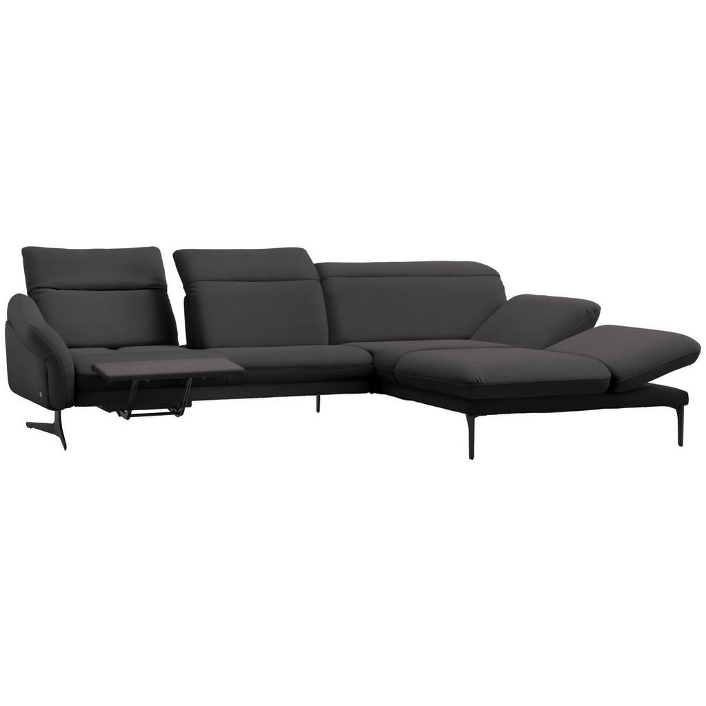 Thumbnail - Himolla Ecksofa, Grau, Leder, Echtleder, Longlife-Leder, Dickleder, 3,5-Sitzer, Ottomane rechts, L-Form, 299x203 cm, Bla...