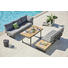 LOUNGETISCH 140/70/68 cm - Anthrazit/Teakfarben, MODERN, Kunststoff/Metall (140/70/68cm) - Amatio LOUNGETISCH 140/70/68 cm - Anthrazit/Teakfarben, MODERN, Kunststoff/Metall (140/70/68cm) - Amatio