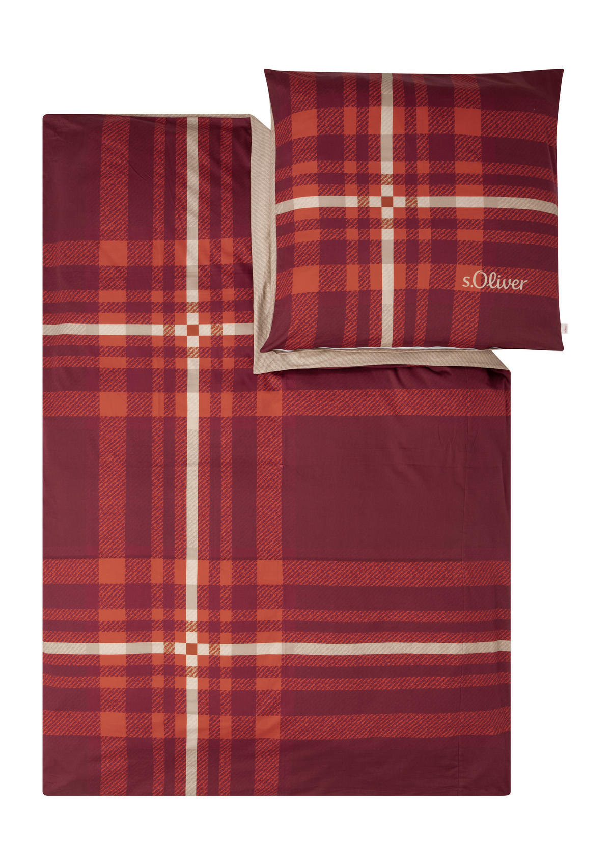 WENDEBETTWÄSCHE Flanell 140/200 cm  - Bordeaux, Basics, Textil (140/200cm) - S. Oliver