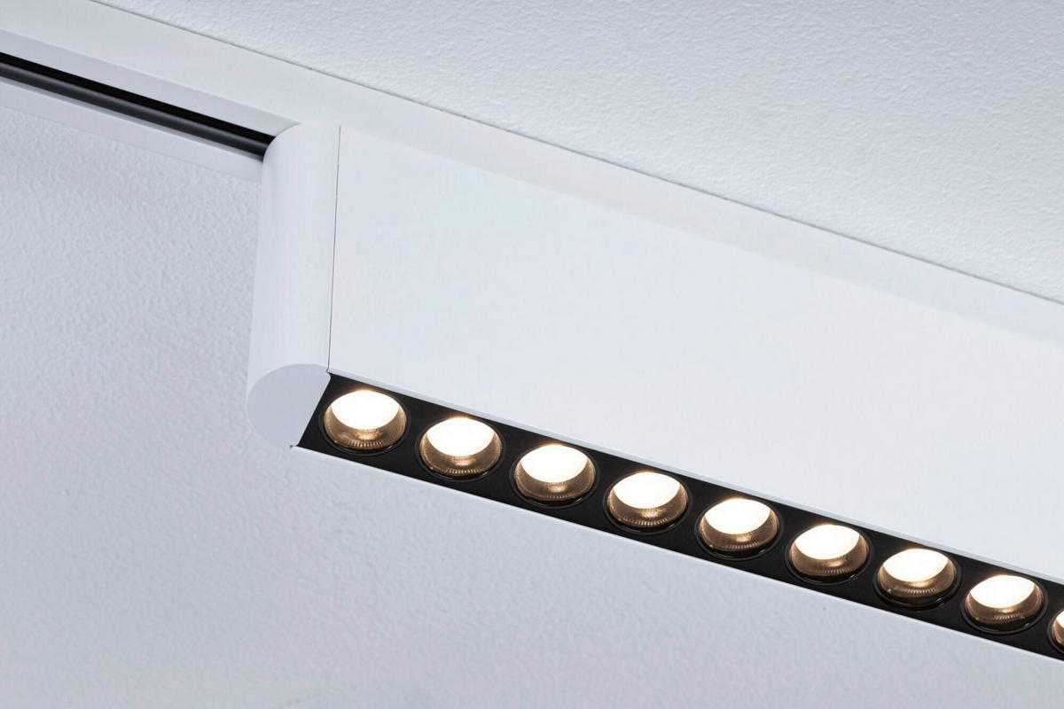SCHIENENSYSTEM-STRAHLER Urail Zelos 37,2/7,4/2,3 cm  - Weiß, Basics, Metall (37,2/7,4/2,3cm) - Paulmann