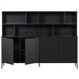BUFFET Schwarz  200/150/44 cm  - Schwarz, Design, Holz/Holzwerkstoff (200/150/44cm) - Ambia Home