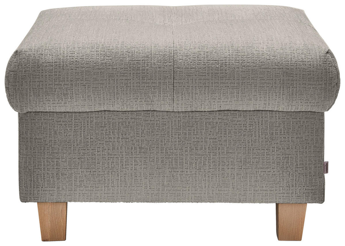 HOCKER Samt Dunkelgrau  - Dunkelgrau/Naturfarben, Design, Holz/Textil (71/46/57cm) - Venda