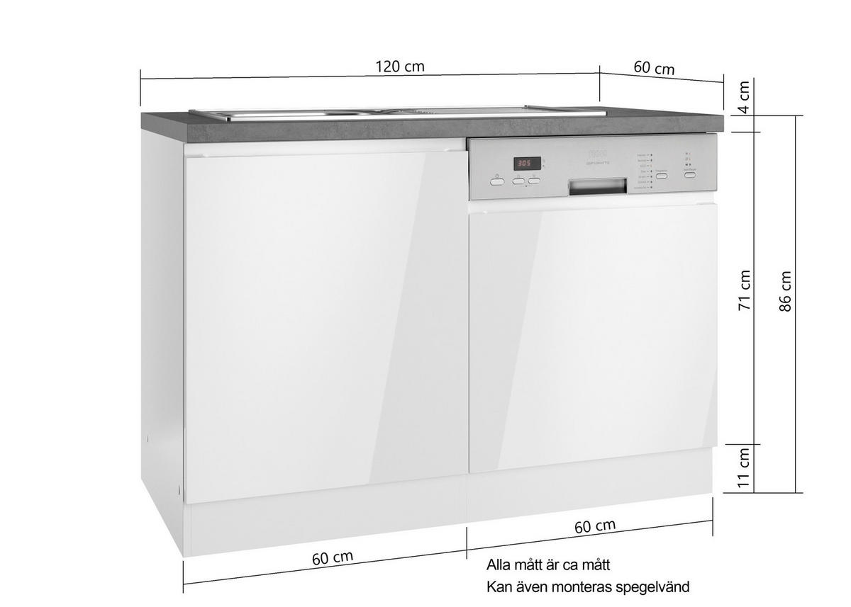 BÄNKSKÅP FÖR DISKHO 120/86/60 cm  i vit, ek Wotan, vit högglans  - vit/ek Wotan, Lifestyle, trämaterial (120/86/60cm) - Held