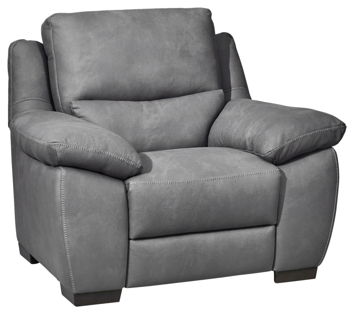 SESSEL in Webstoff Grau  - Wengefarben/Weiß, KONVENTIONELL, Holz/Textil (119/96-157/99cm) - Livetastic