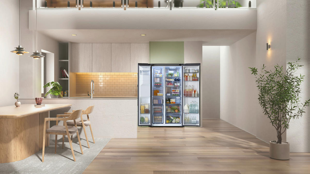 SIDE-BY-SIDE 91,2/178/72,6 cm RS70F65KEFEF  - Schwarz, Basics, Glas/Kunststoff (91,2/178/72,6cm) - Samsung