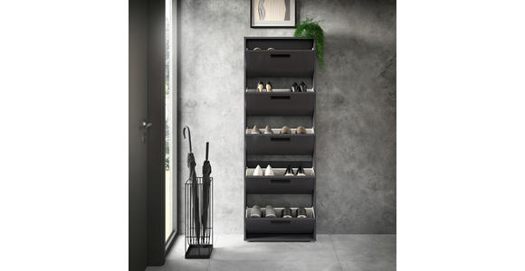 SCHUHKIPPER - Anthrazit/Silberfarben, Design, Holzwerkstoff/Kunststoff (59/169cm) - Carryhome