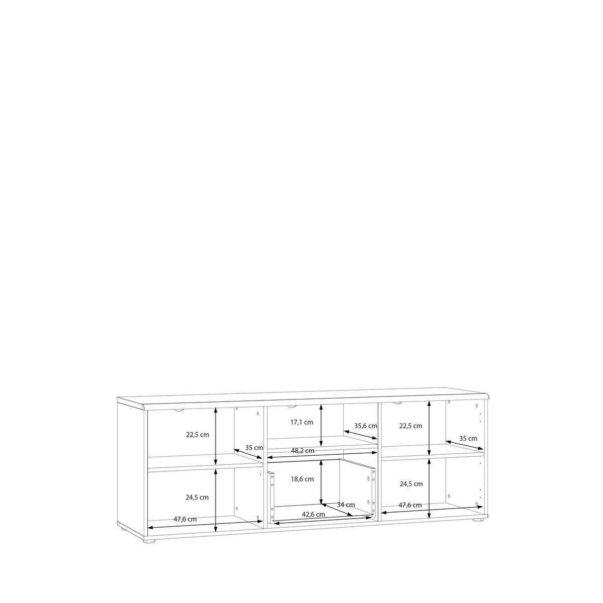 TV-ELEMENT barve hrasta  - siva/barve hrasta, Moderno, kovina/umetna masa (149,8/53,7/41,8cm) - Hom`in