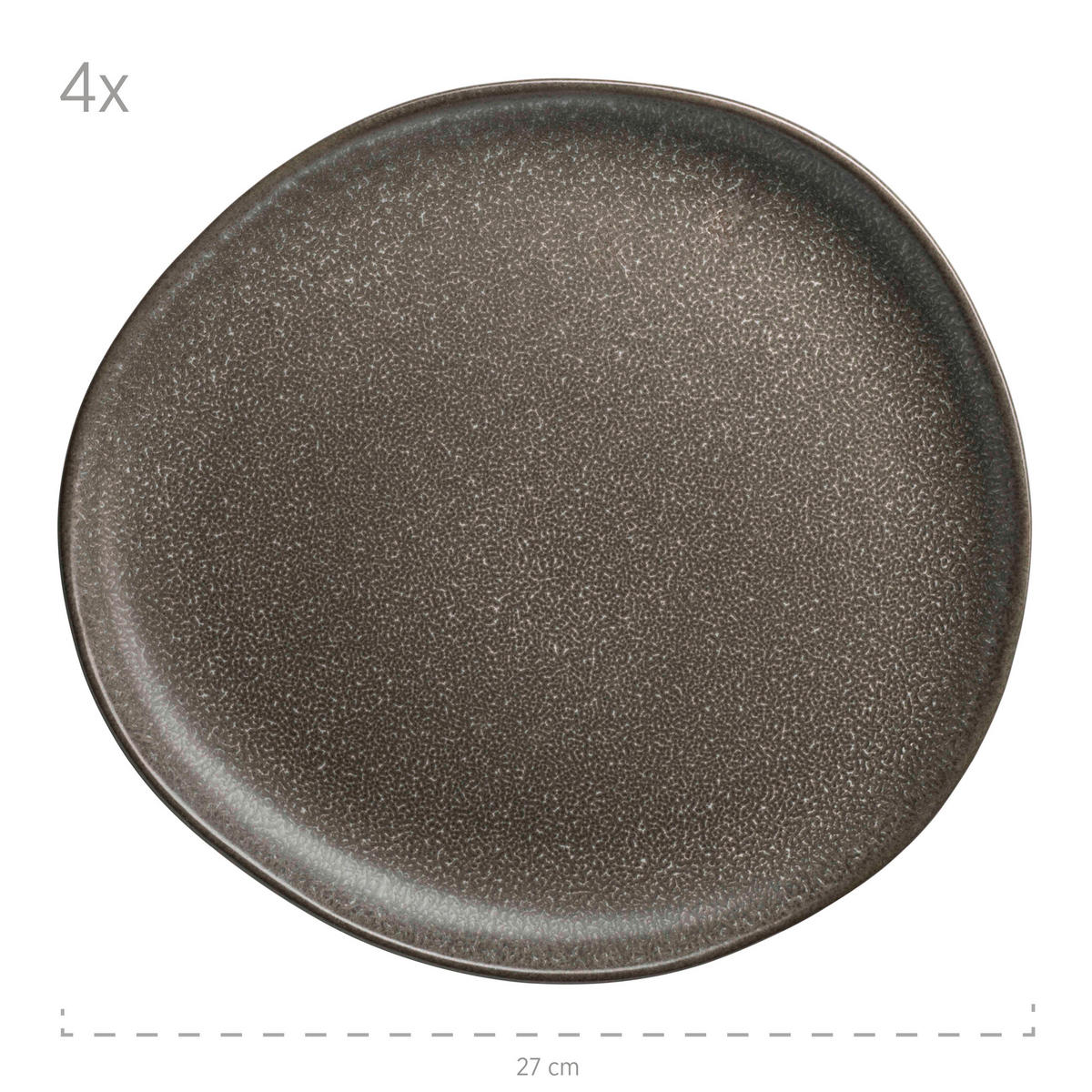 TAFELSERVICE 12-teilig  - Dunkelgrau, Basics, Keramik - Mäser