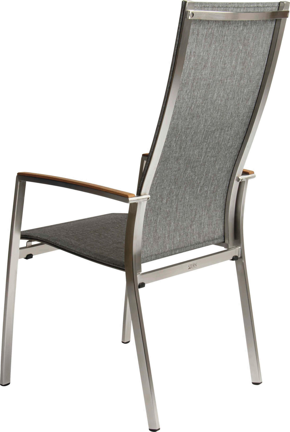STAPELSESSEL in Holz, Metall, Textil Edelstahlfarben, Hellgrau, Teakfarben  - Edelstahlfarben/Hellgrau, Basics, Holz/Textil (56/110/67cm) - Stern