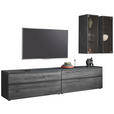 WOHNWAND  in Anthrazit  308/204/49 cm  - Anthrazit/Schwarz, Design, Glas/Holz (308/204/49cm) - Johann Jakob