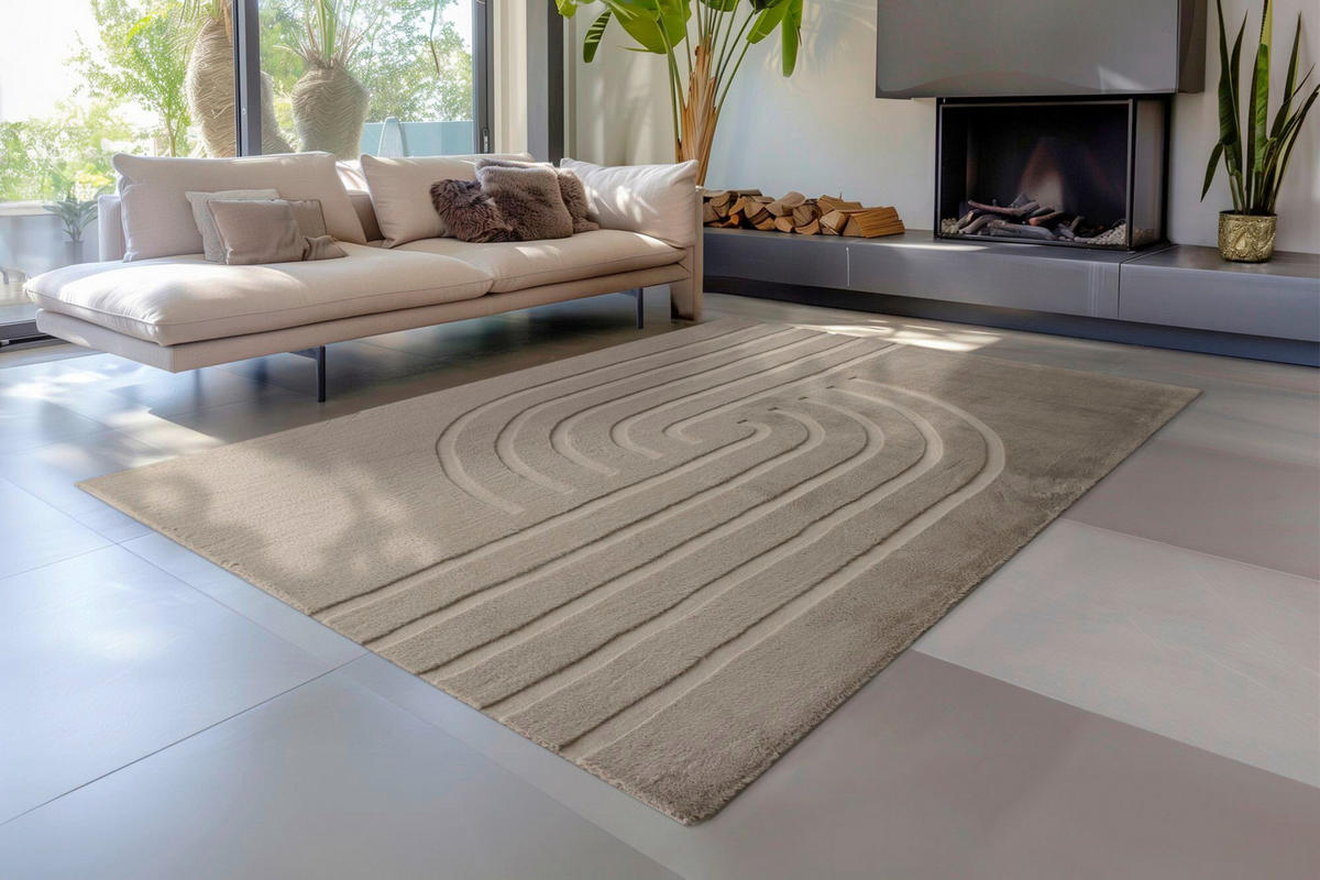 FLACHWEBETEPPICH 80/150 cm My Zen Deluxe Taupe  - Taupe, Basics, Textil (80/150cm) - Obsession