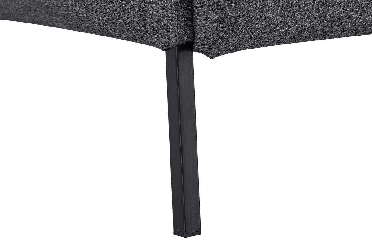 SOFA Webstoff Grau  - Schwarz/Grau, MODERN, Textil/Metall (126/79/70,5cm) - P & B
