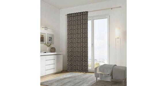 FERTIGVORHANG  blickdicht  140/245 cm   - Goldfarben/Schwarz, Design, Textil (140/245cm) - Dieter Knoll