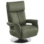 RELAXSESSEL in Leder Grün  - Edelstahlfarben/Grün, Design, Leder/Metall (78/112/85cm) - Cantus
