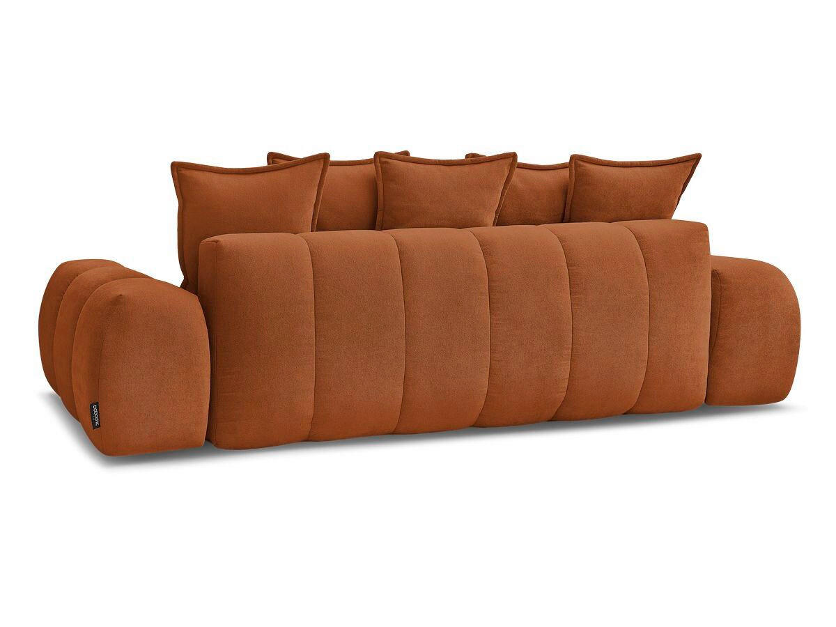 SCHLAFSOFA EVEREST  mit Rücken echt, Armteil links, Armteil rechts Struktur Orange  - Schwarz/Orange, MODERN, Kunststoff/Textil (278/115/90cm)