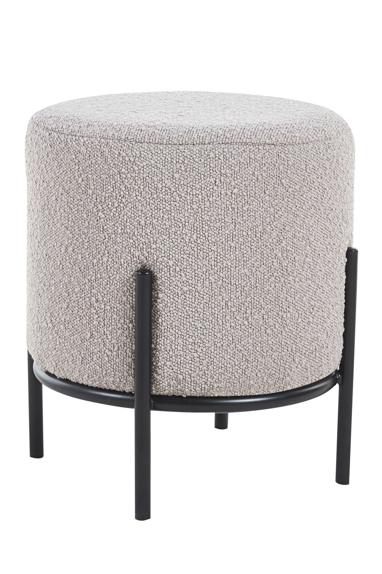 HOCKER in Textil Schwarz, Taupe  - Taupe/Schwarz, MODERN, Textil/Metall (35/38/35cm) - Livetastic