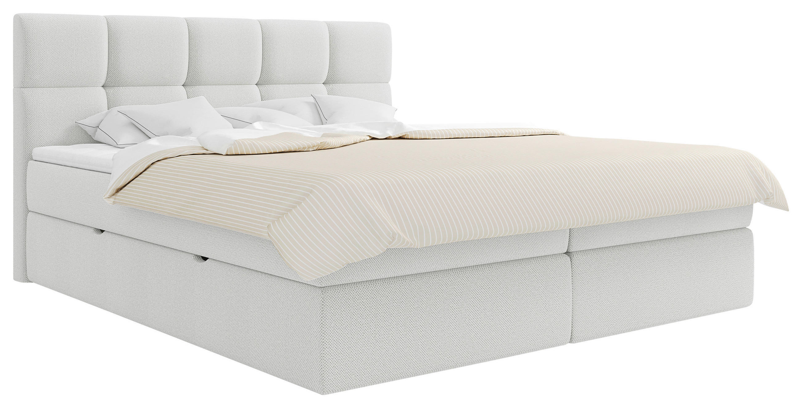 BOXSÄNG 200/200 cm  i vit  - vit/svart, Modern, trämaterial/trä (200/200cm) - MID.YOU