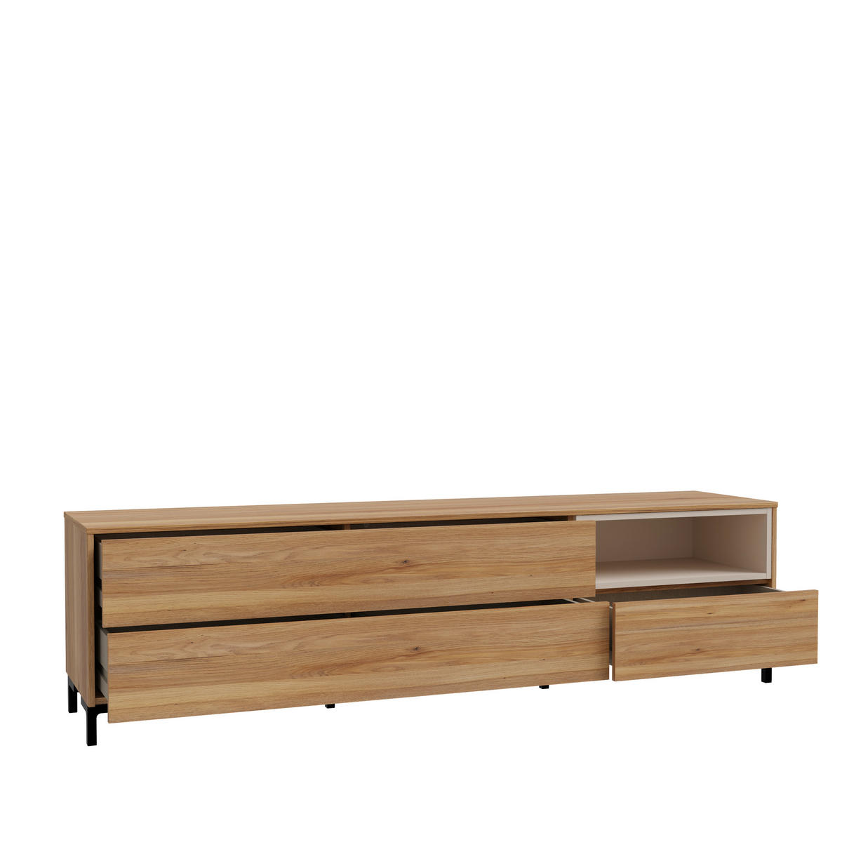 TV-ELEMENT naravne barve, peščene barve  - naravne barve/peščene barve, Moderno, umetna masa/leseni material (183,4/49,5/41,5cm) - Hom`in