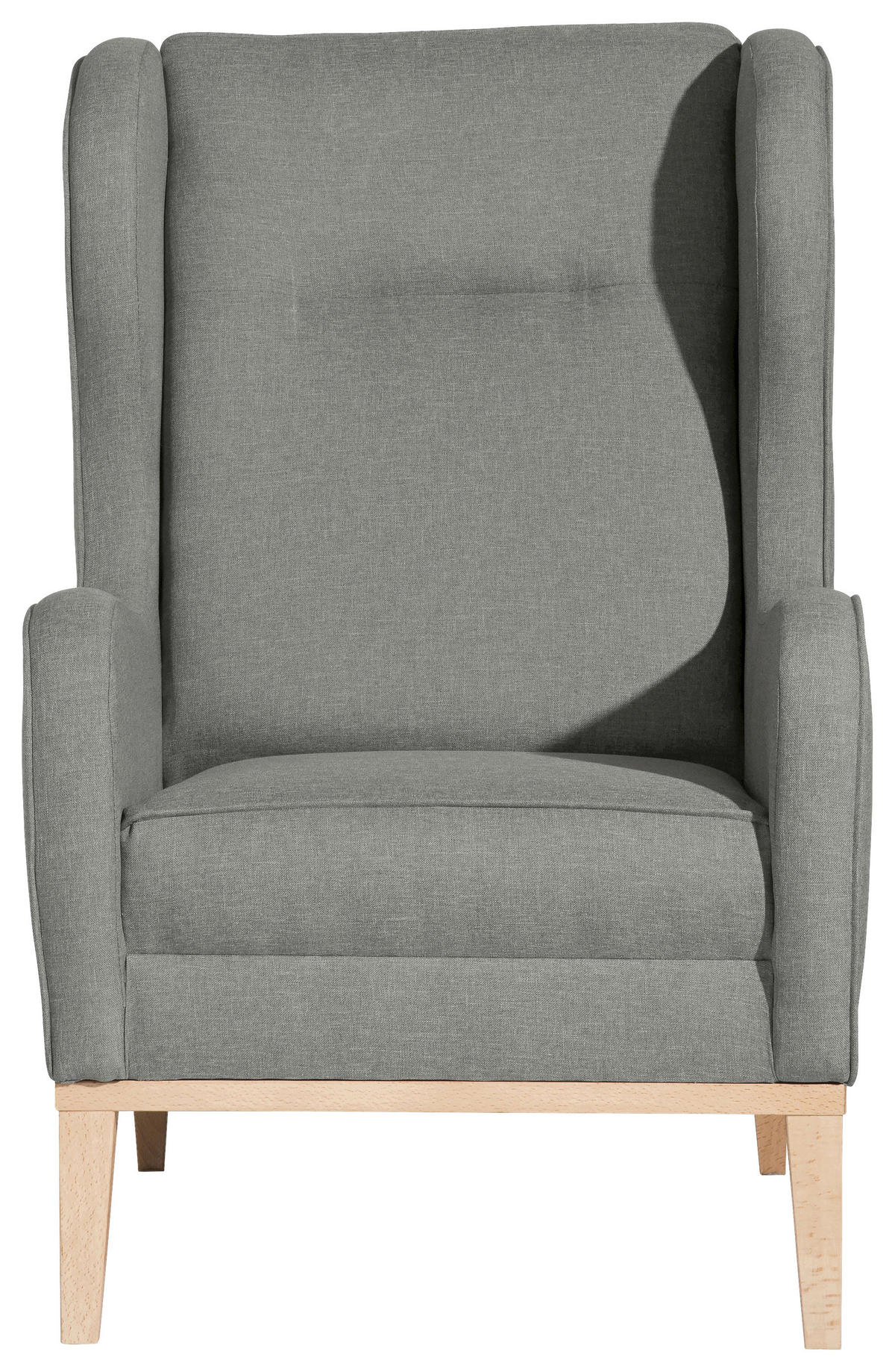 OHRENSESSEL in Flachgewebe Hellgrau  - Hellgrau/Naturfarben, Konventionell, Holz/Textil (66/104/78cm) - Max Winzer