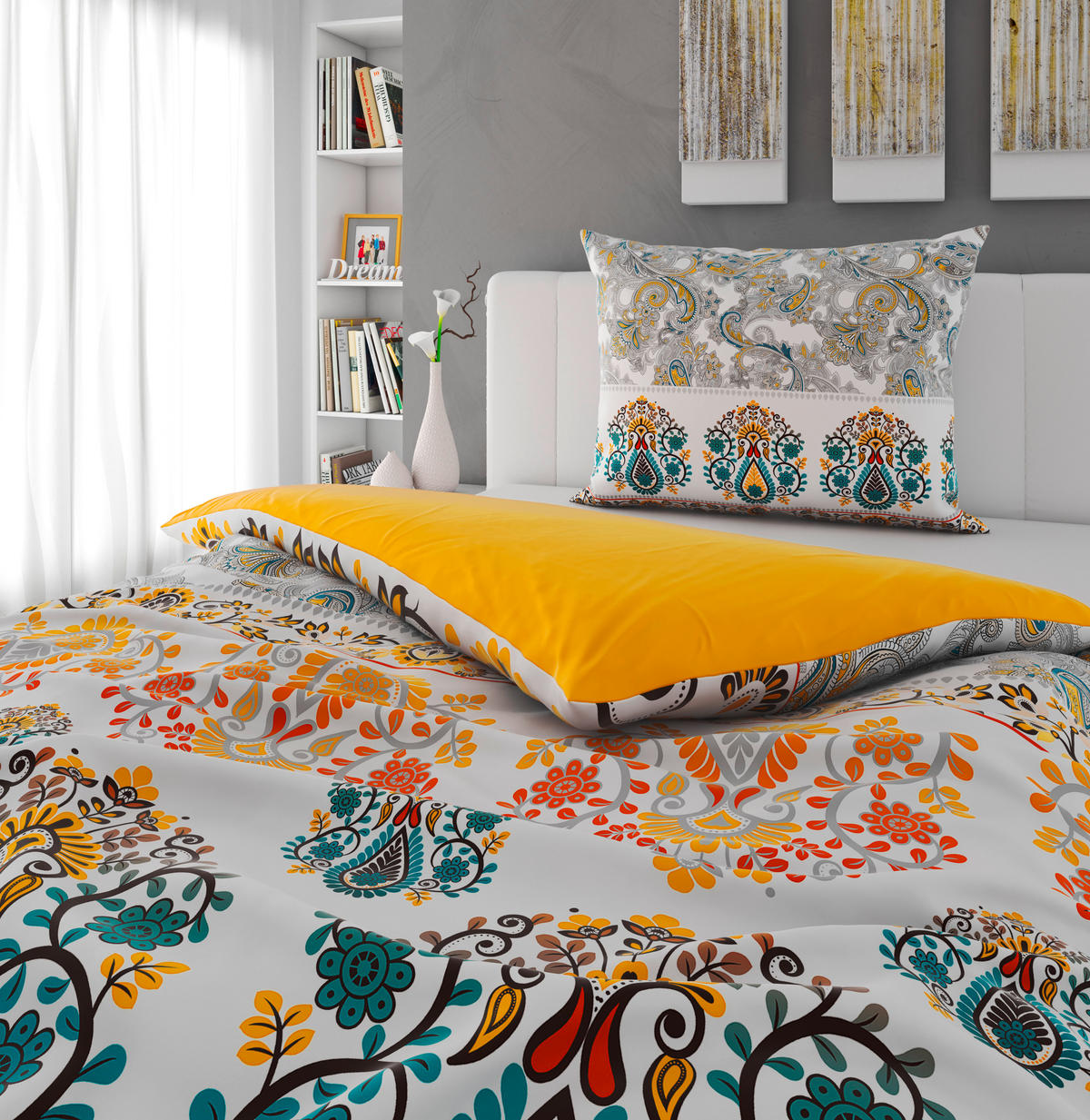 OBOJSTRANNÁ POSTEĽNÁ BIELIZEŇ, satén, viacfarebná, 140/200 cm - viacfarebná, Trend, textil (140/200cm) - Esposa