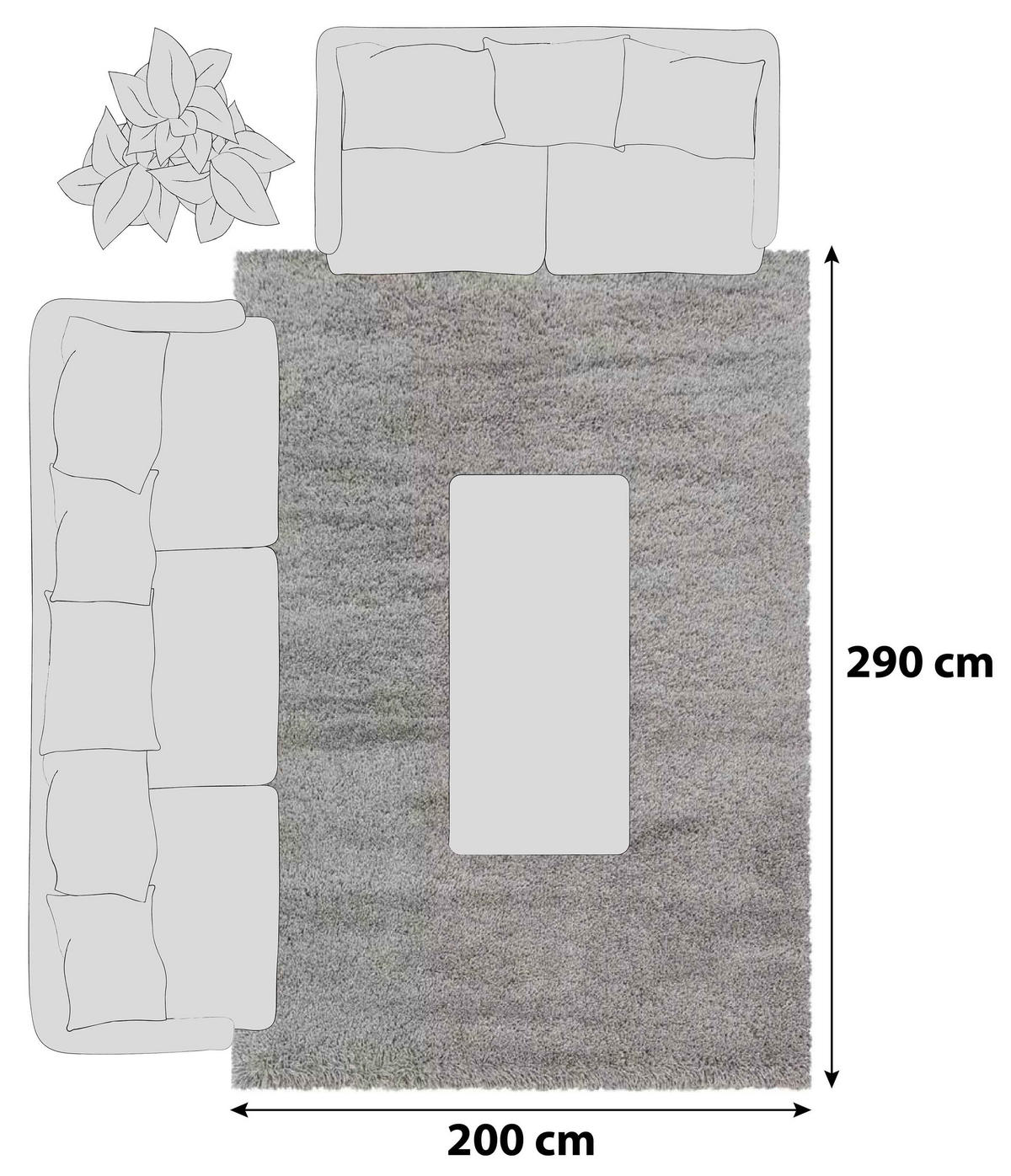 HOCHFLORTEPPICH 200/290 cm Fluffy 3500 Beige Beige  - Beige, Basics, Textil (200/290cm)