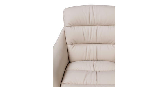 ARMLEHNSTUHL  Sitzfläche 360° drehbar, inklusive Armlehnen, automatische Rückholfunktion Webstoff Echtleder  - Beige/Schwarz, Design, Leder/Textil (62/85,5/65cm) - Dieter Knoll