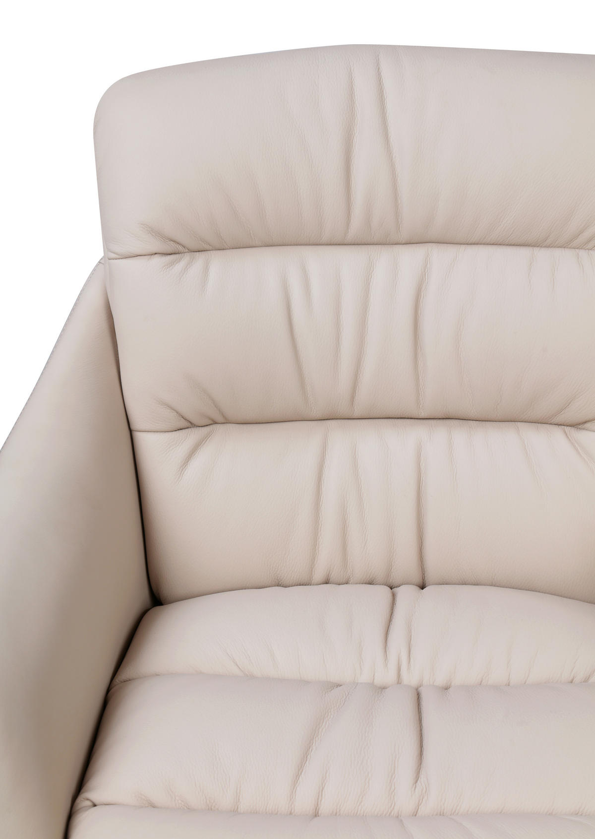 ARMLEHNSTUHL  Sitzfläche 360° drehbar, inklusive Armlehnen, automatische Rückholfunktion Webstoff Echtleder  - Beige/Schwarz, Design, Leder/Textil (62/85,5/65cm) - Dieter Knoll