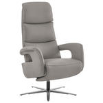 RELAXSESSEL in Leder Hellgrau  - Edelstahlfarben/Hellgrau, Design, Leder/Metall (76/119/86cm) - Dieter Knoll