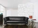 DREISITZER-SOFA Schwarz Echtleder  - Alufarben/Schwarz, Design, Leder/Metall (210/73/91cm) - Rolf Benz