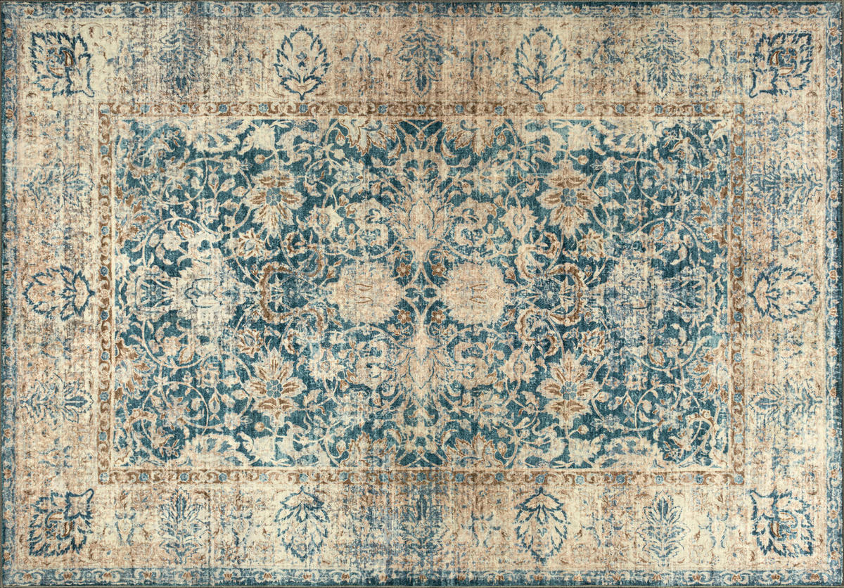 FLACHWEBETEPPICH 160/230 cm Aven Blau  - Blau, LIFESTYLE, Kunststoff/Textil (160/230cm) - wash+dry