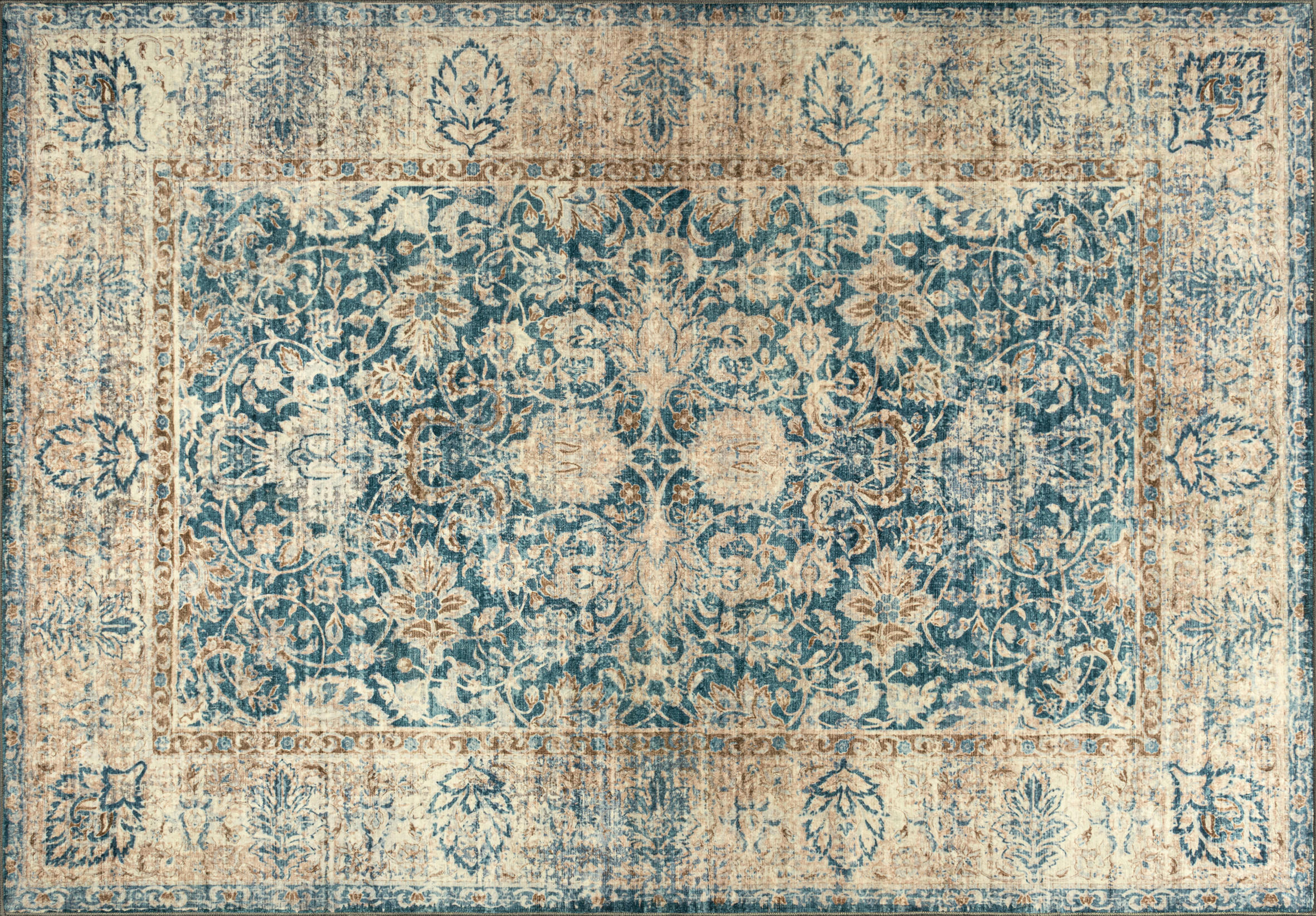 wash+dry Flachwebeteppich Aven Blau 160x230 cm
