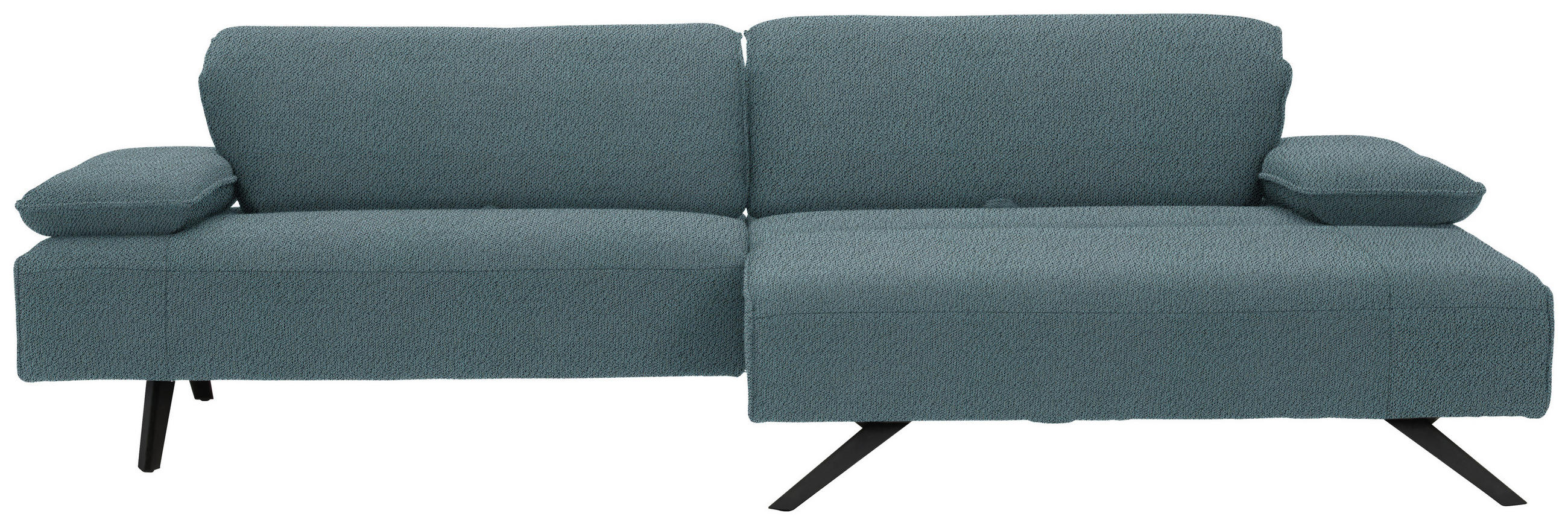 ECKSOFA in Flachgewebe Hellblau  - Anthrazit/Hellblau, Design, Textil/Metall (280/165cm) - Johann Jakob