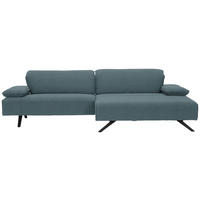 ECKSOFA in Flachgewebe Hellblau  - Anthrazit/Hellblau, Design, Textil/Metall (280/165cm) - Johann Jakob