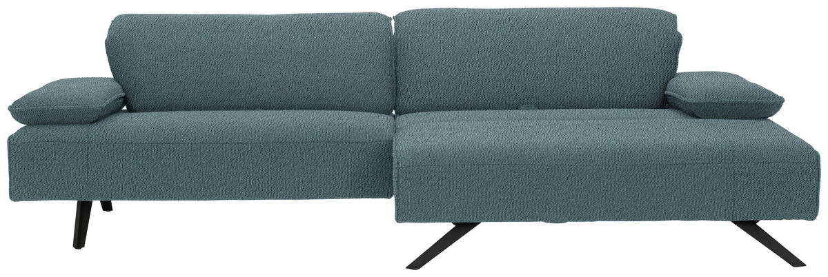 ECKSOFA in Flachgewebe Hellblau  - Anthrazit/Hellblau, Design, Textil/Metall (280/165cm) - Johann Jakob
